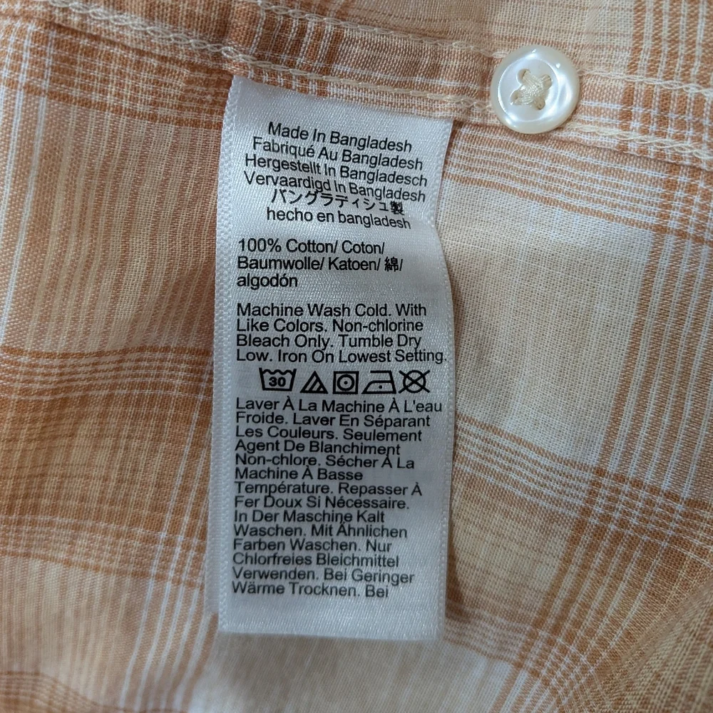 J.Crew 100% Cotton Plaid Short Sleeve Camp Shirt Size L NWT Casual Beachy Coasta - Picture 8 of 10